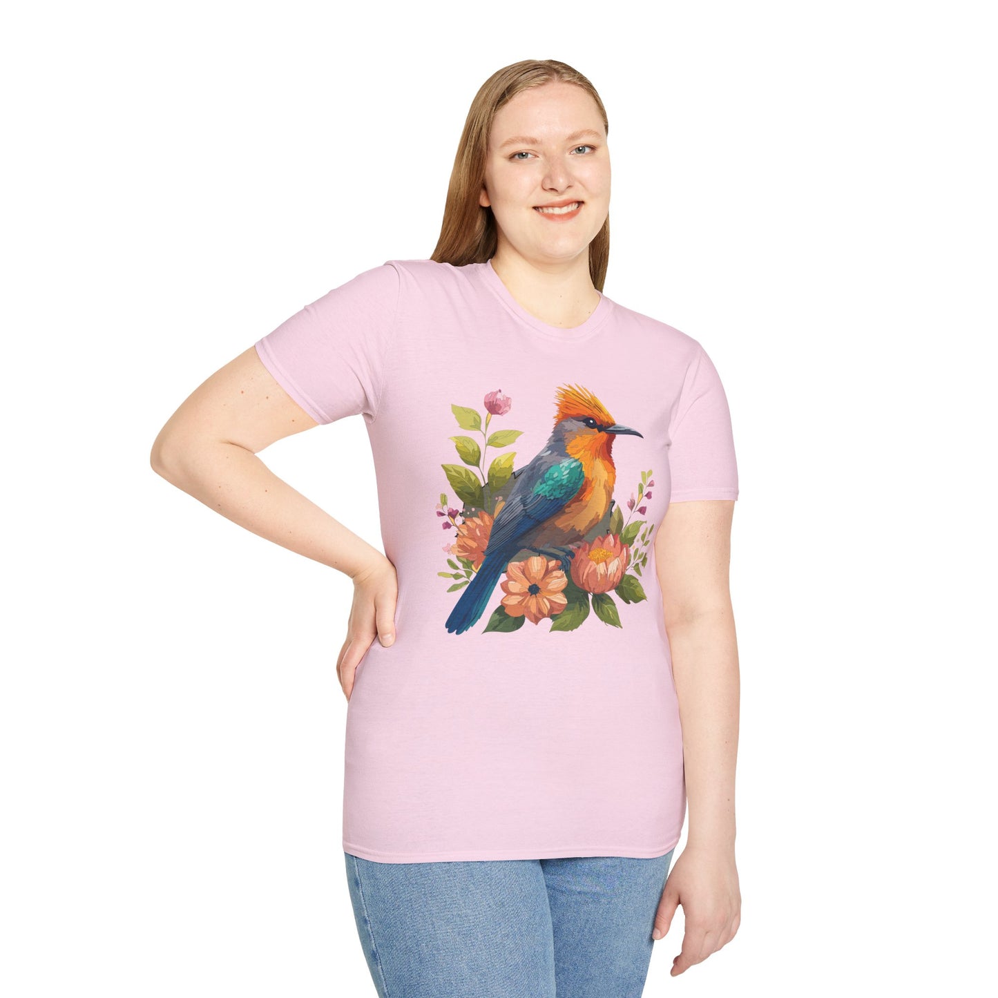 Bird T-Shirt, Floral Bird T Shirt, Shirt with Bird, Shirt with Animal
