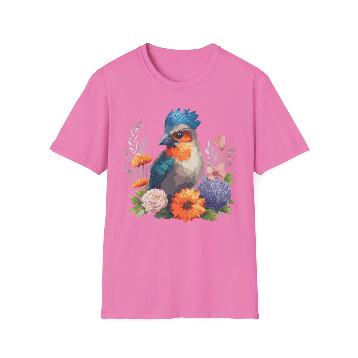 Bird T-Shirt, Floral Bird T Shirt, Shirt with Bird, Shirt with Animal