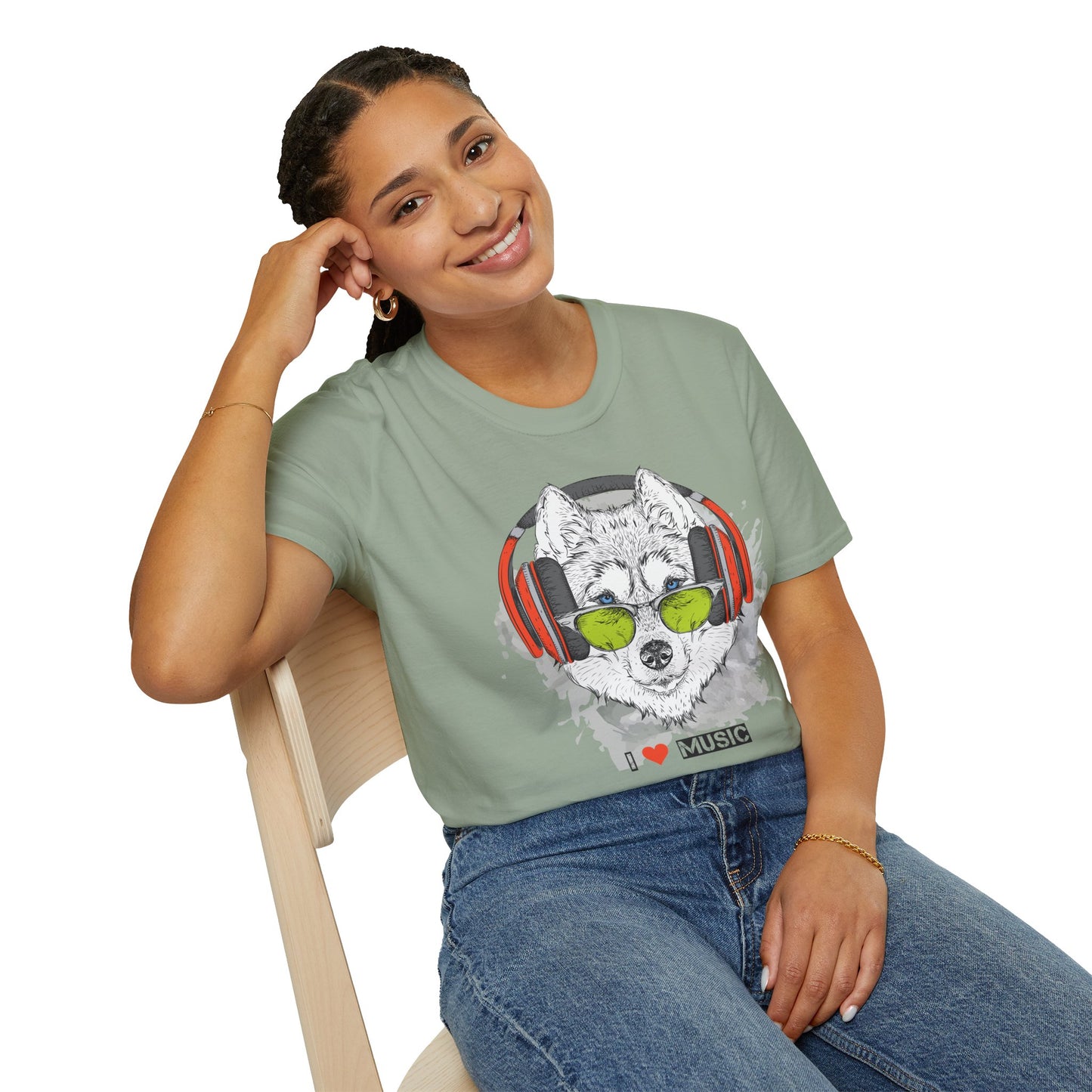 I love Music Animals Shirts, Shirt with Animals, Animals with Headphones Shirt