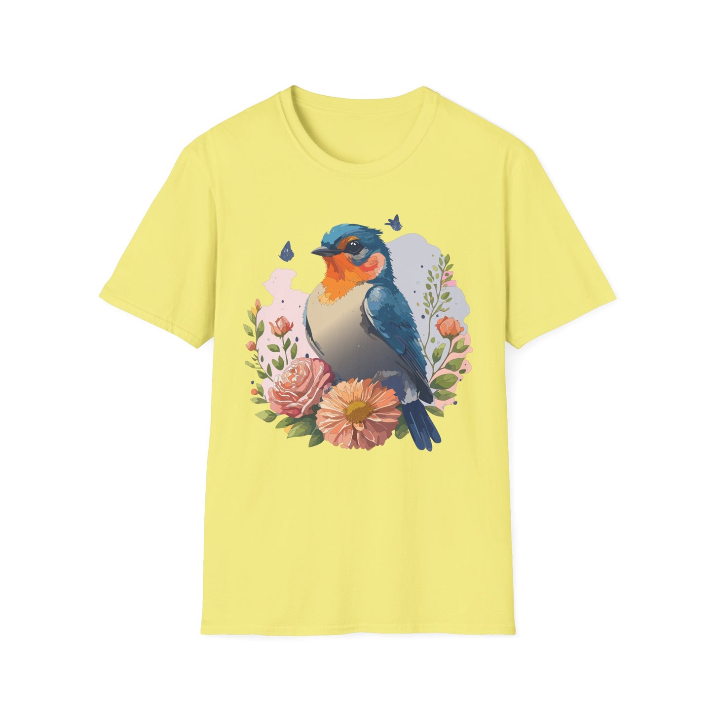 Bird T-Shirt, Floral Bird T Shirt, Shirt with Bird, Shirt with Animal