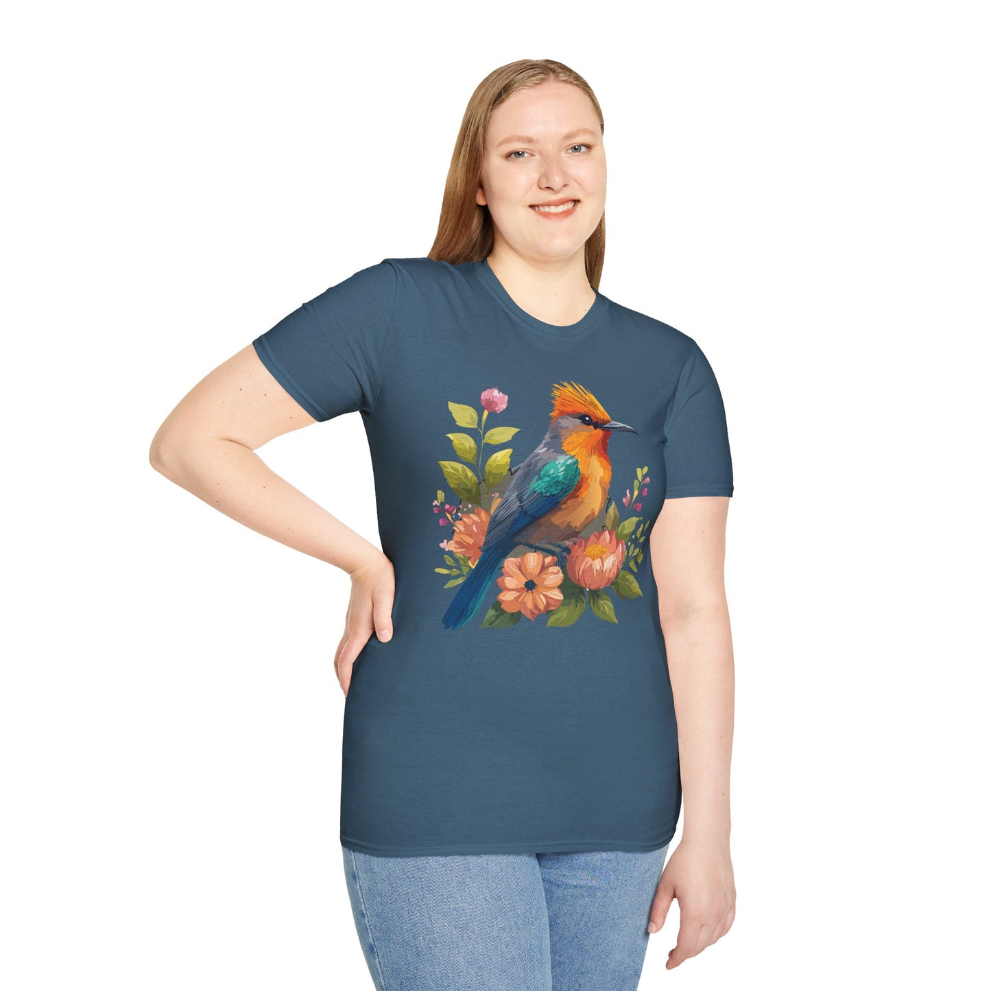 Bird T-Shirt, Floral Bird T Shirt, Shirt with Bird, Shirt with Animal
