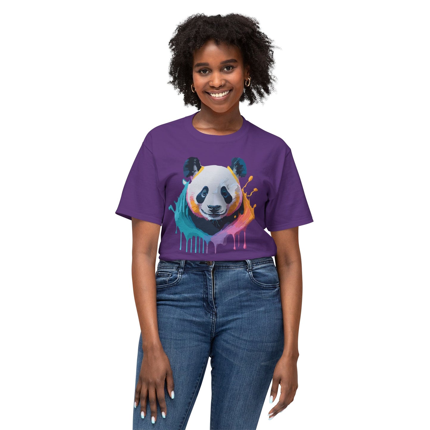 Panda T-Shirt, Vintage Panda Tee, Floral Tees, Panda Art Design Shirt, Tee Shirt with Panda Art 1